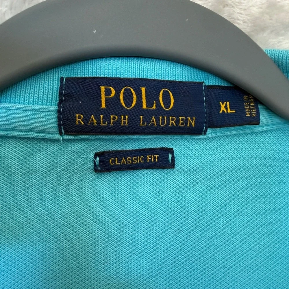 Polo Ralph Lauren Mens XL Turquoise Classic Fit Polo Shirt Pony‎ Logo Casual